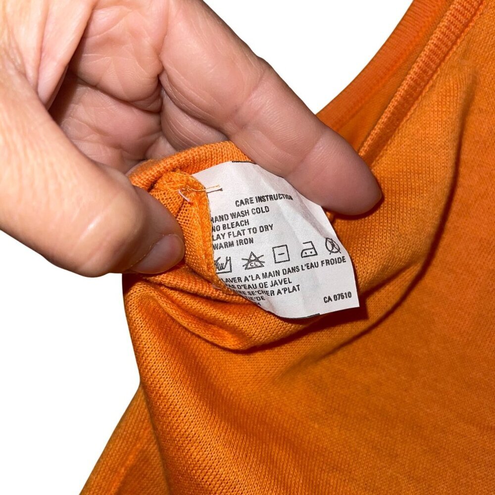 Emanuel Ungaro Womens Top Size Large Orange Sleeveless Knit Pure Cotton - Picture 5 of 7